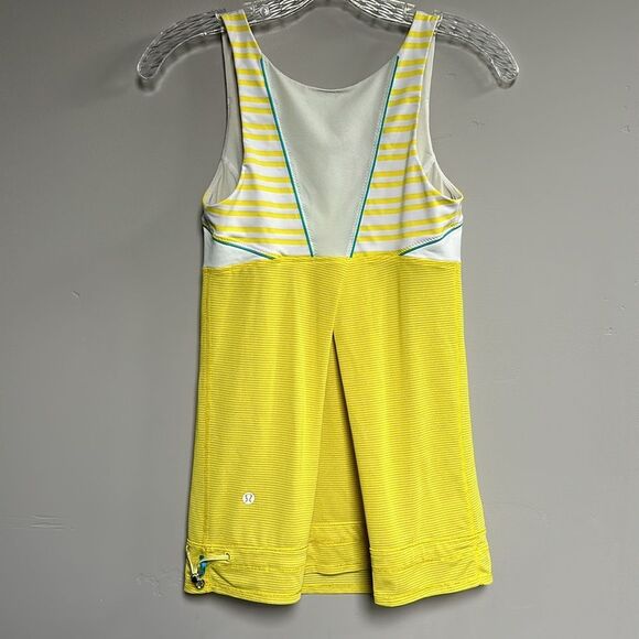 Lululemon Run Ta Ta Topper Tank Top Twin Stripe Sizzle (yellow) White XS Size 4 - Picture 6 of 16